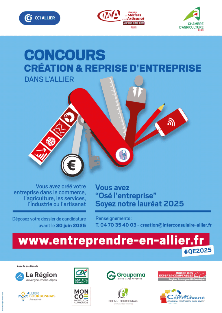 Lauréats 2025 du Concours Création & Reprise d’Entreprise dans l’Allier